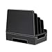 MobileVision Charging Station Slim Black Faux Leather Executive Stand and Docking Organizer for Multiple Devices, Smartphones, Tablets, & Laptops