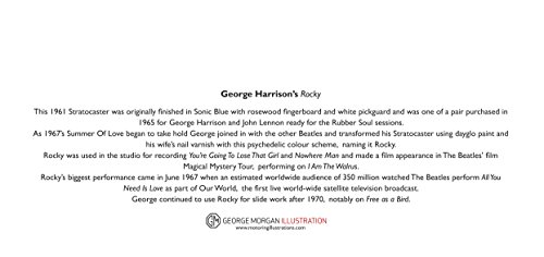 Carte de voeux, George Harrison’s Fender Stratocaster Rocky Guitar, DL taille - Les Beatles, Paul McCartney, John Lennon, RIngo Starr, George Harrison Carte de voeux, George Harrison's Fender Stratocaster Rocky Guitar, DL taille – Image 3