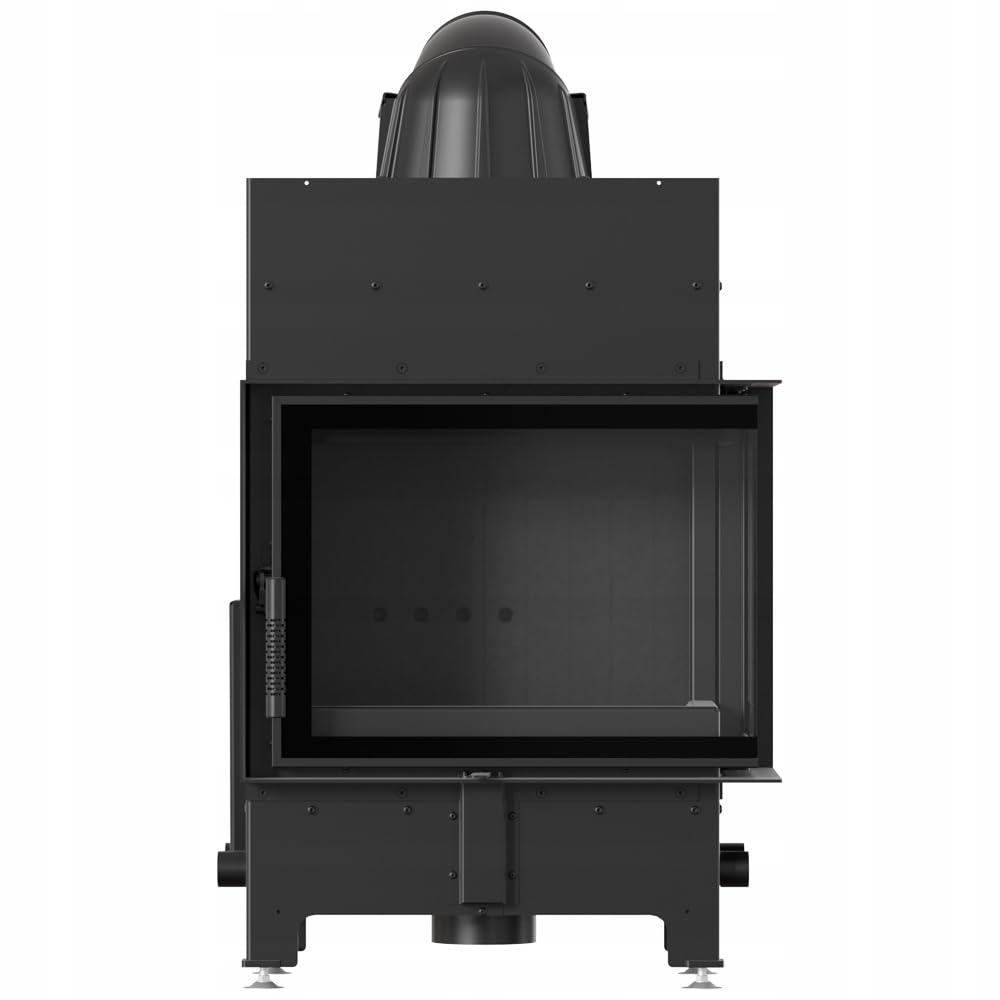 KRATKI Camino in acciaio 8 kw Floki destra fi 160 Nero inserto camino BImSchV Livello 2 per legno