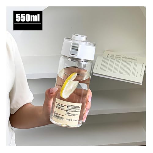 Image of Wosta Leakproof Glass Water Bottle with Stainless Steel Infuser Glass Tea Infuser Bottle with Strainer and Neoprene Sleeve for Loose Leaf Tea, Cold Brew Coffee. (C - WHITE, 450ML)