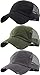 Distressed Trucker Hat 3-Pack: Black, Olive, Grey