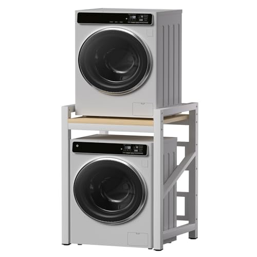 ACLFF Estante de Almacenamiento sobre Lavadora y Secadora, Kit de Almacenamiento Portátil Apilable para Lavadora, Altura Ajustable para Cuartos de Lavandería, Apartamentos y Baños