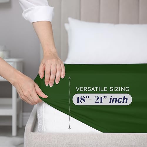 Drap-housse microfibre de qualité hôtelière 1500 vert chasseur