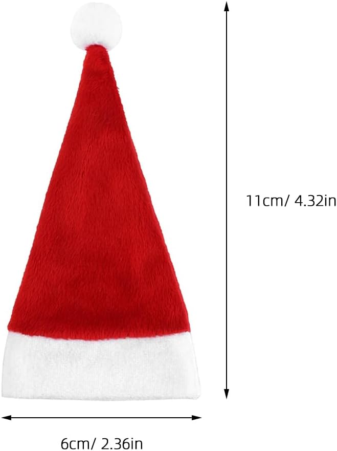 Amosfun 10Pcs Santa Hat Silverware Holders Knife Fork Bags Wine Bottle Topper Christmas Party Dinner Table Dinnerware Decorations