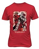 RIVEBELLA New Graphic Anime Manga Trigun Novelty Tee Nightow Men's T-Shirt (Red, L)
