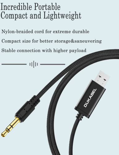 Usb To 3.5Mm Aux Cable, Dukabel Usb To 3.5Mm Jack Cord For Pc Ps4 Ps5 Usb2.0 To 1/8’’ Male Auxiliary Audio Cable For Headphone Speaker(4Ft/1.2Meter) Do Not Work For Tv Car Ps3 Truck Amplifier #TOP7