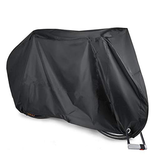 Shinestone Bike Cover, Waterproof Bicycle Cover 210D Oxford Fabric Heavy Duty Anti Dust Rain Cover with UV Protection Lock Hole Storage Bag for Mountain Road Bike Outdoor(Black)