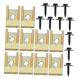 HONMEET 10セット 車用装飾固定ファスナー 属クリップ ネジ付き バンパーカバー用ユニバーサルスクリュー ナットクリップ付き 簡単取付 車体
