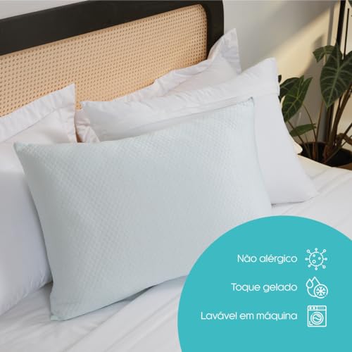 Travesseiro Gelatto Altenburg Toque Gelado Extra Macio Firme Antialérgico 48x70cm