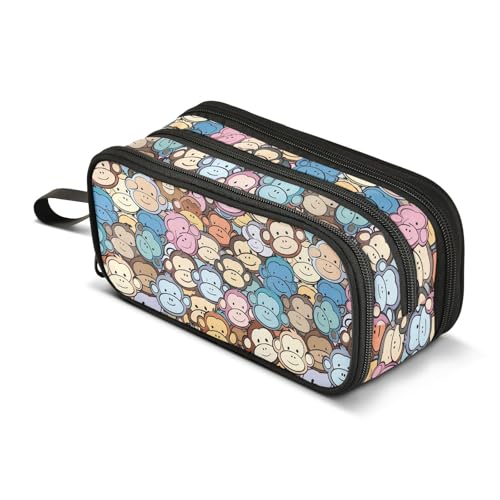 Reiacy Estuche para lápices de dibujos animados para niños y niñas, estuche de gran capacidad con 3 compartimentos, organizador de papelería, estuche para marcador para escuela, oficina, trabajo
