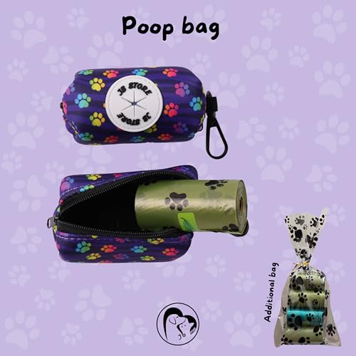 Image of JB Outdoor Walking Harness - Collar, Leash and Poop Bag Kit, Adjustable Breathable, No Pull Harness, Soft Grip Leash, for Puppies, Small Dogs, Cats and Rabbits, Extra Bags, Paw