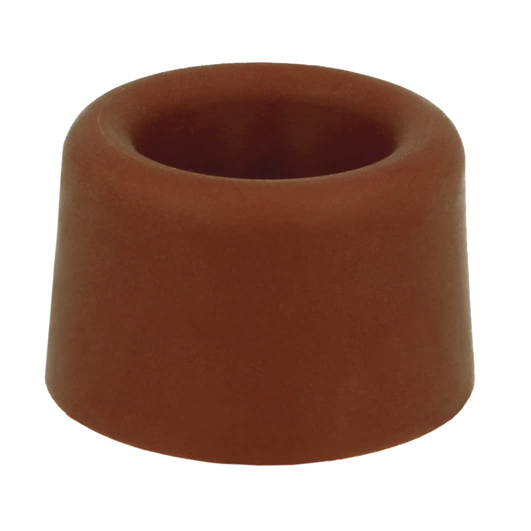 Amig Brown - Door Stopper | Diameter 30 X 25 Mm | Fixes To The Floor By Screw | Easy Holder To Protect The Walls From Bumps And Scratches | Prevents Carriers | Plastic