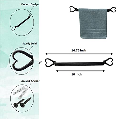 Hand-Forged-Metal-Heart-Shape-Hand-Towel-Holder-Wrought-Iron-Wall-Mounted-Hand-Towel-Holder-Blacksmith-Farmhouse-Kitchen-Towel-Rack-Home-and-Classic-Look-Black-Antique-Finish-by-Living-Ideas Hand Forged Metal Heart Shape Hand Towel Holder Wrought Iron Wall Mounted Hand Towel Holder Blacksmith Farmhouse Kitchen Towel Rack Home and Classic Look Black Antique Finish by Living Ideas