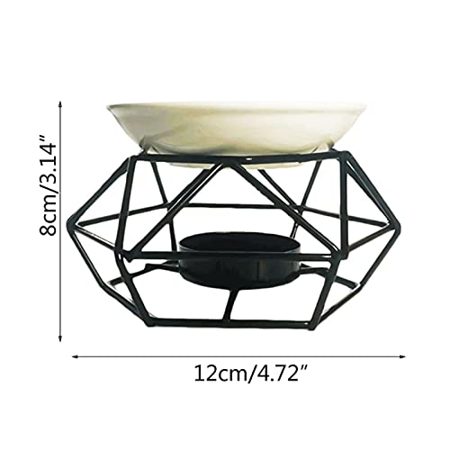 Bougeoir géométrique en céramique et diffuseur brûleur huile essentielle