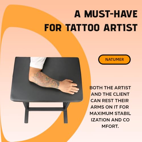 Tattoo Armrest Height Adjustable Oversized Soft Tattoo Armrest for Tattoo Supplies (Black-Old Model)