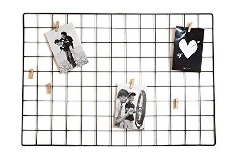 Cadre Photo Mural Design Art Déco 40x60 Cm - Grille Métal Avec Pinces Laiton, Déco Moderne