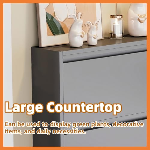 HAQNIWA Ultra Slim Shoe Cabinet, Saving Space (Beige, 2 Shelf) by HAQNIWA - Image 4