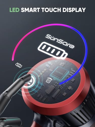 Sunsare CJD4003 Cordless Vacuum Cleaner, 450W 40Kpa Stick Vacuum With Touch Screen, 55 Mins Runtime Rechargeable Vacuum, Lightweight Powerful Vacuum Cleaner For Home With 1.5L Cup For Pet Hair Carpet Hardwood Floor thumb #2