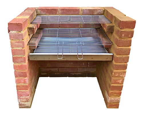 SunshineBBQs Stainless Steel DIY Brick Built in BBQ Kit for Charcoal - 67cm x 40cm Grill