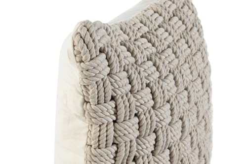 Coussin coton brodé main 45x45 authentique confort chaleureux