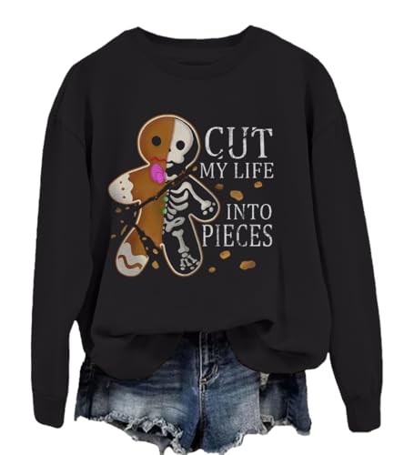 Cut My Life Into Pieces Gingerbread Christmas Sweatshirt, Cut My Life Into Pieces Shirt Elder Emo Christmas Sweatshirt