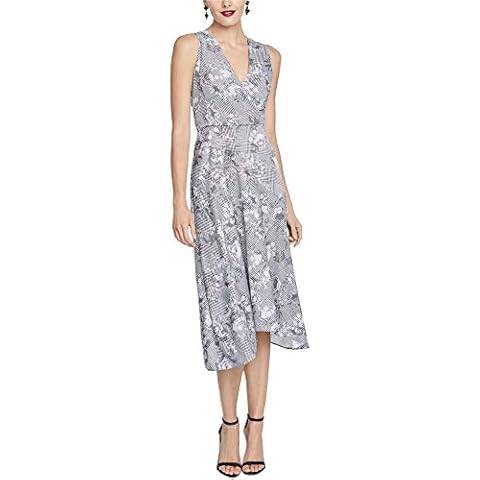 Rachel Roy Womens Floral A-line Dress, Grey, 12 Cover