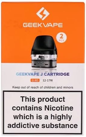 J Replacement pod XL 5.0 cartridge 0.8 ohm (2 pcs) Compatible with GeekVape Digi Pro and Digi Max Pod Mod Kits - Nicotine Free