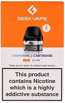 J Replacement pod XL 5.0 cartridge 0.8 ohm (2 pcs) Compatible with GeekVape Digi Pro and Digi Max Pod Mod Kits - Nicotine Free