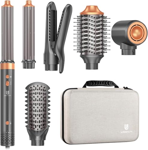 [Doble Voltaje] Cepillo secador de pelo & Air Styler 7 en 1, Secado rápido, con Cepillo Secador, Rizador Auto, Plancha Pelo Aire, Cepillo Pelo Rizado, 500 Millones Iones Negativos, para peinados múlt
