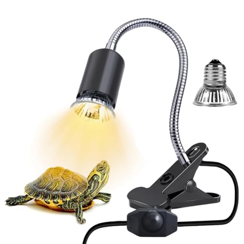 Buraq UVA+UVB Reptile Heat Lamp with Holder – 50W Turtle Basking Light, E27 Ceramic Socket, Full Spectrum Sun Lamp for Tortoises, Lizards, Chameleons & Aquarium Tanks
