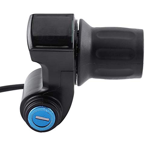 Image of Tbest Electric Throttle,Ebike Throttle,Universal E-Bike Throttle Grip Electric Bike Motor Scooter Speed Controller & Cable Set, 12V-99V Half Wrist Twist Grip Throttle Handle with LED Display Key Knock