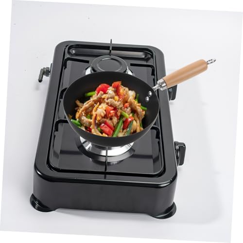 Wok pequeño de hierro forjado estilo japonés con tapa miniatura 2