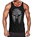 Neverless® Herren Tank-Top Aufdruck Sparta Helm Spartan Warrior Fashion Streetstyle Muskelshirt Muscle Shirt schwarz XL
