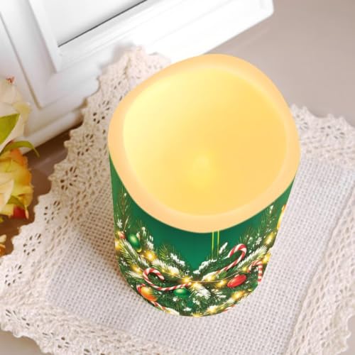 Image of Christmas Flameless Candles Set of 4 with Remote Control | Christmas LED Flameless Candle Set with Timer, Battery Operated Fake Candles for Kitchen Room, Home Decor