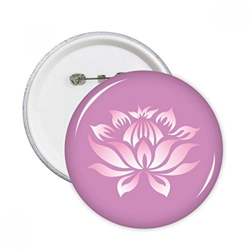 Badge rond motif fleur de lotus rose pour vêtements lot de 5 pièces XL