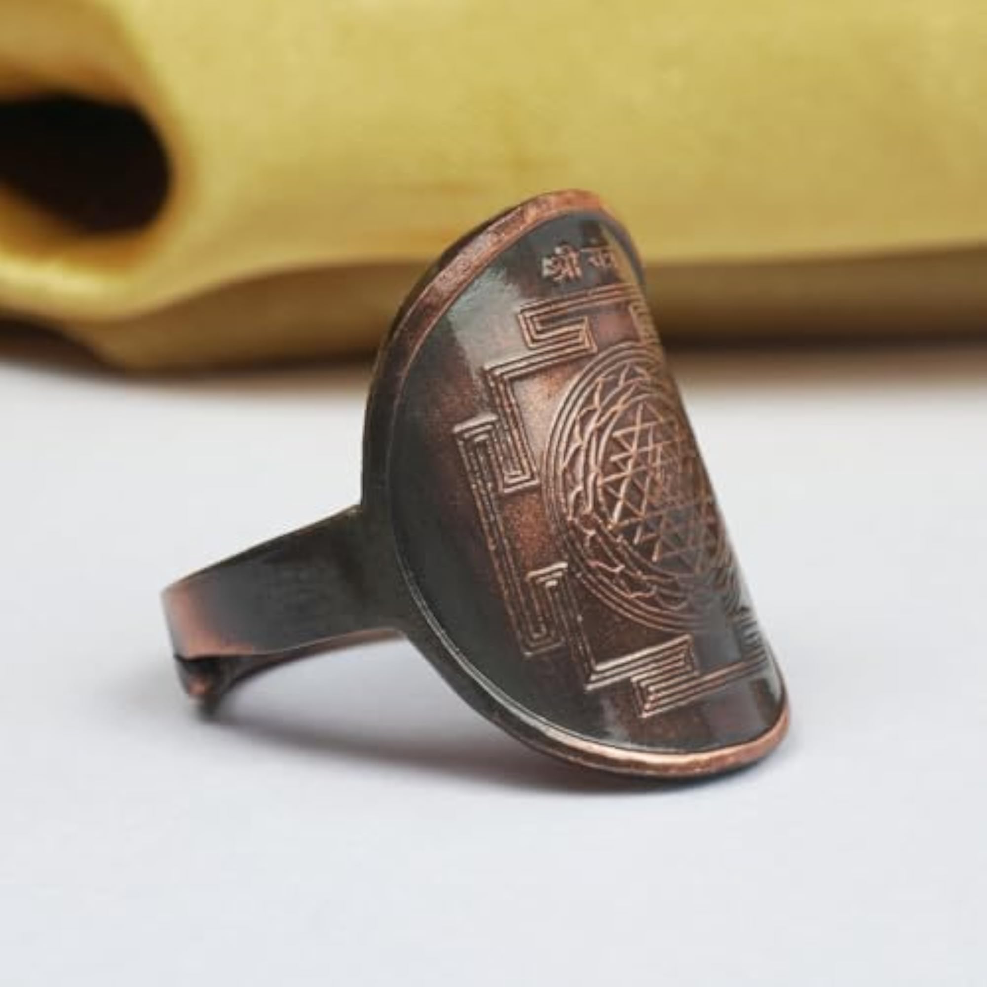 Shree Yantra Copper Ring for Unisex