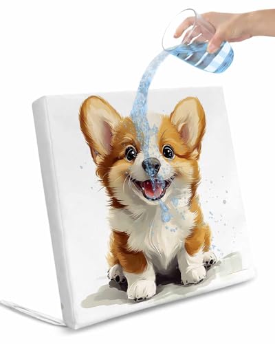 Hokiten Funny Puppy Outdoor Cushion Chair Cover Set of 4 - Waterproof Couch Seat Covers, Dog Animal Pattern Modern Minimalism Art Patio Furniture Protector Cushions Slipcovers for Sofa/RV, 22