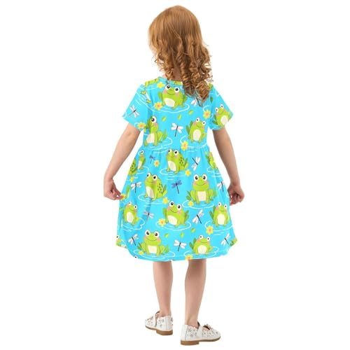 Girls Cute Duck Theme Summer Dresses Toddler Short Sleeve A-Line Dress3