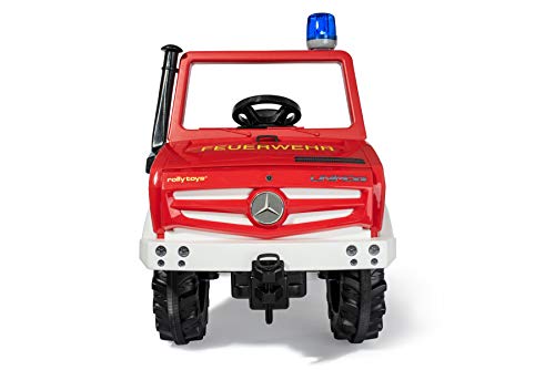Rolly Toys Unimog Feuerwehr Tretauto mit Anhänger ab 3 Jahren | Feuerwehrauto zum selber fahren mit Flüsterlaufreifen… – Bild 3