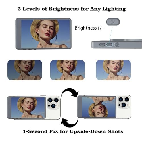 Écran selfie magnétique avec télécommande pour vlog et live TikTok iPhone Android - 5