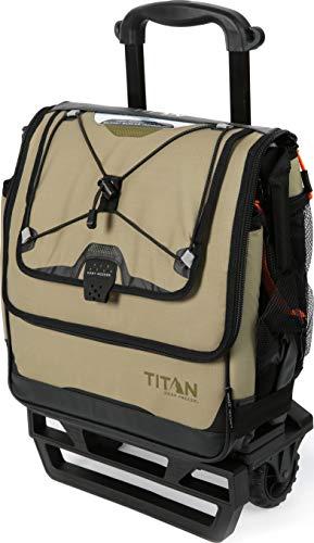 Arctic Zone Titan Deep Freeze 60 Can Rolling Cooler with All Terrain Cart, Moss, Titan 60 Can Rolling Cooler
