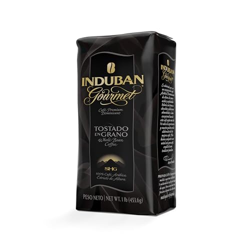 Image of Induban Gourmet, 16 oz Bag, Whole Bean Coffee, Medium Roast - Premium 100% Arabica Coffee from the Dominican Republic (Pack of 1)