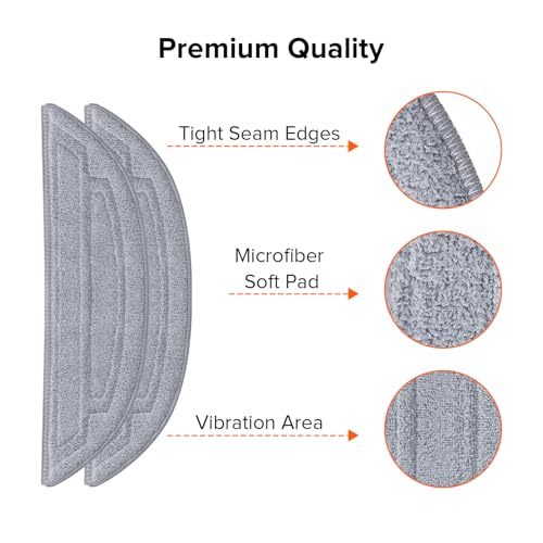 Image of roborock 2 Pack Microfiber Mop Cloths for S8 MaxV Ultra, S8 Max Ultra Series, S8 Max(V) Ultra with R&D, Robot Vacuum Cleaner, with Dual Sonic Vibrations Modules, Mop Pad Replacement Accessories