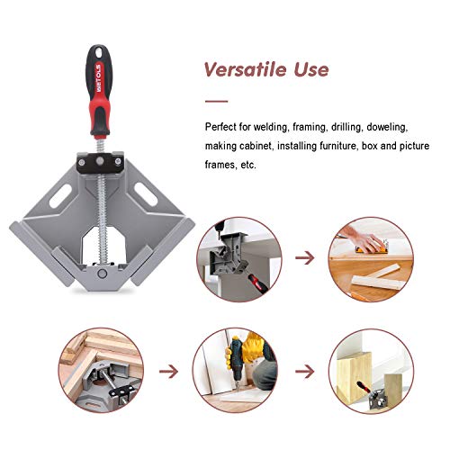 Image of WETOLS Corner Clamp for Woodworking 4PCS 90 Degree Right Angle Clamp with Adjustable Aluminum Alloy Swing Jaw, Single Handle Clamps for Woodworking, Photo Framing, Gifts for Men Dad