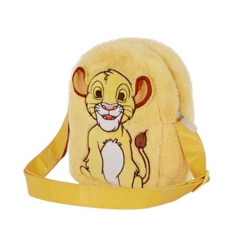 Sac à bandoulière carré plush Disney Roi Lion petit format jaune