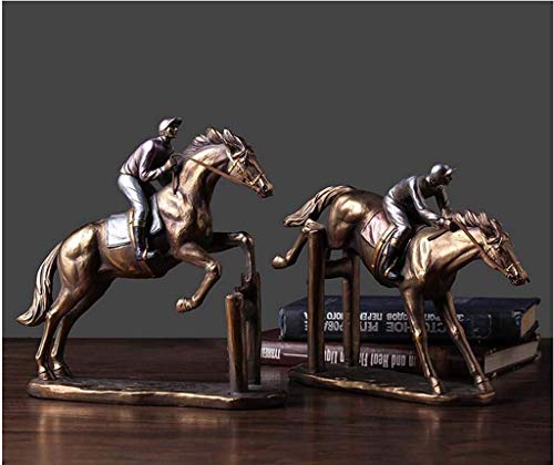 Retro Horse Racing Sculpture, Metal Horse Racing Statue Model Crafts Office Living Room Desktop Decoration Collection 26×6×19Cm #TOP5