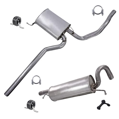 ATEC Germany Set di silenziatori di scarico 1x Silenziatore centrale, 1x Silenziatore posteriore, con materiale di montaggio Compatibile con VW PASSAT B5 (3B2) (3B5), PASSAT B5.5 (3B3) (3B6)
