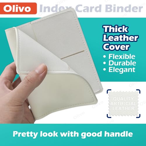 Olivo 3x5 Lined Index Cards with Ring Binder Holder and Dividers, 100 Note Cards, Black - Thumbnail 3