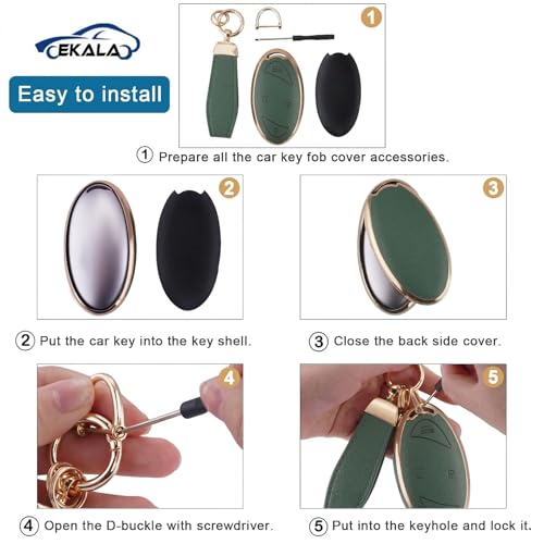 for Hyundai 5 Buttons Key Fob Cover with Leather Keychain Soft TPU Key Case — view 3