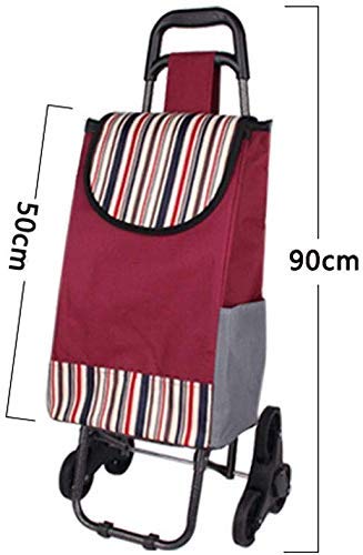 DEE Multifunktions-Einkaufstrolley zum Klettern, Einkaufen, dickes Stahlrohr, Lagerung, Handkarre, rot, 90 cm – Bild 3